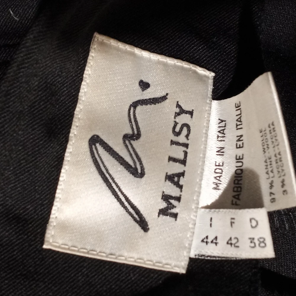 MALISY Black Wool Blend High-Waisted Pencil Skirt, Made in Italy - Picture 5 of 6